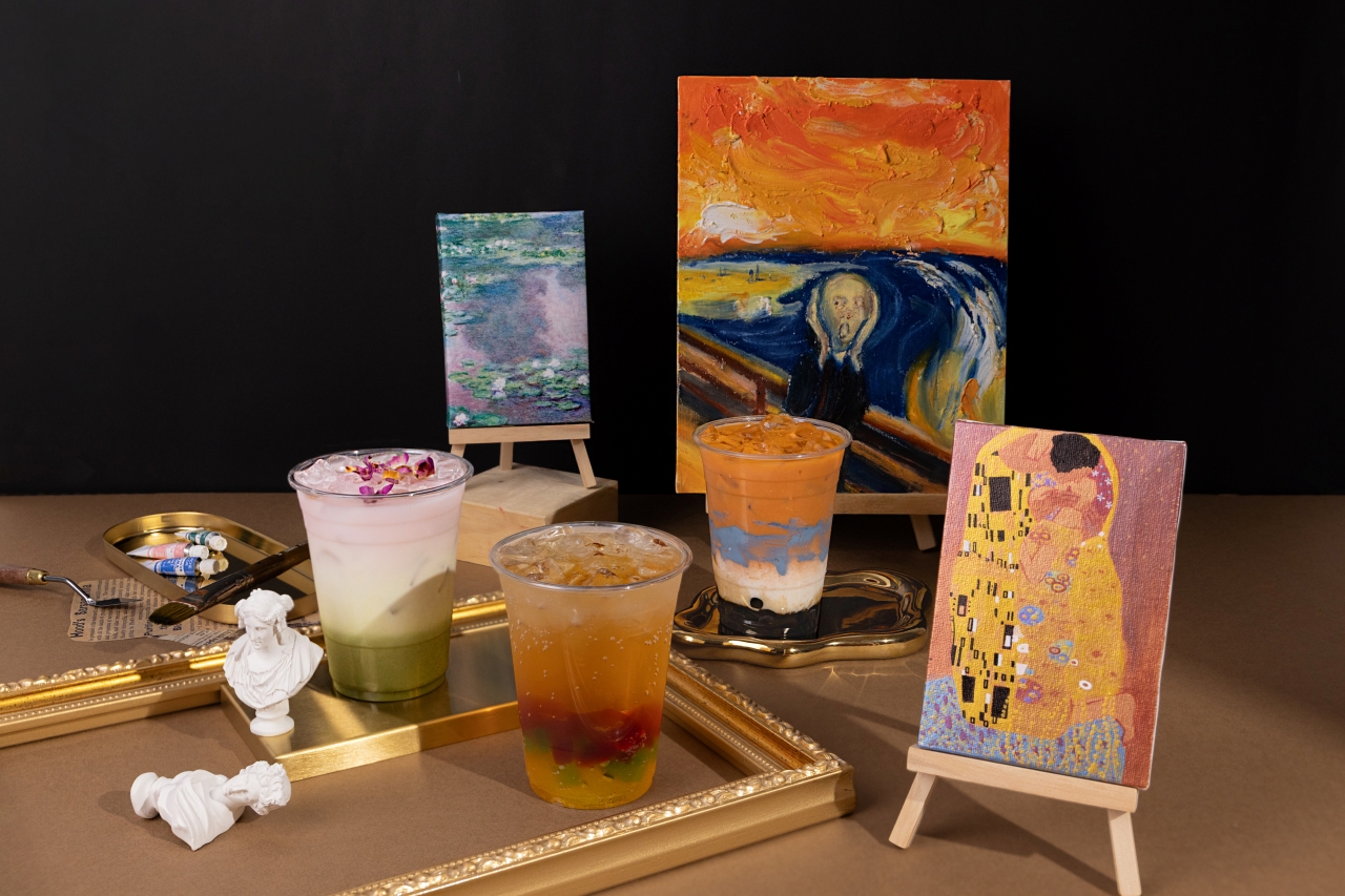 魔幻美術館【名畫特調】飲品系列－睡蓮抹茶歐蕾、吻蘋果氣泡飲、吶喊珍珠泰奶
