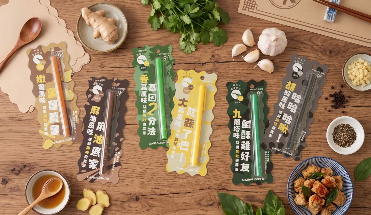 雄獅文具香當自然調味奇異筆包含香菜九層塔麻油嫩薑大蒜黑胡椒6款氣味
